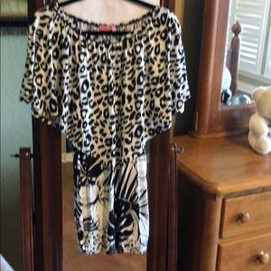 Elastic neckline dress